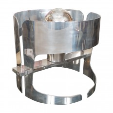 Pair of stainless steel modern table lamps